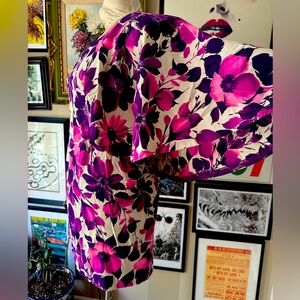 Vintage Homemade Floral Cape Minidress Size S/M